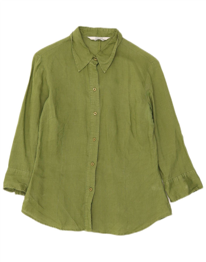 Maglia Zara da donna con maniche a 3/4 UK 10 piccola verde