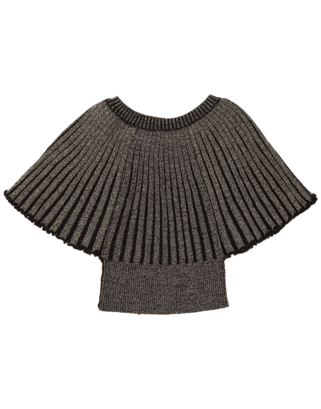 Camicetta a pipistrello corta da donna vintage top UK 8 piccola chiazzata dorata