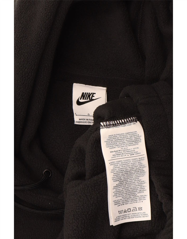 Maglia in pile con cappuccio Nike da uomo grande in poliestere nero
