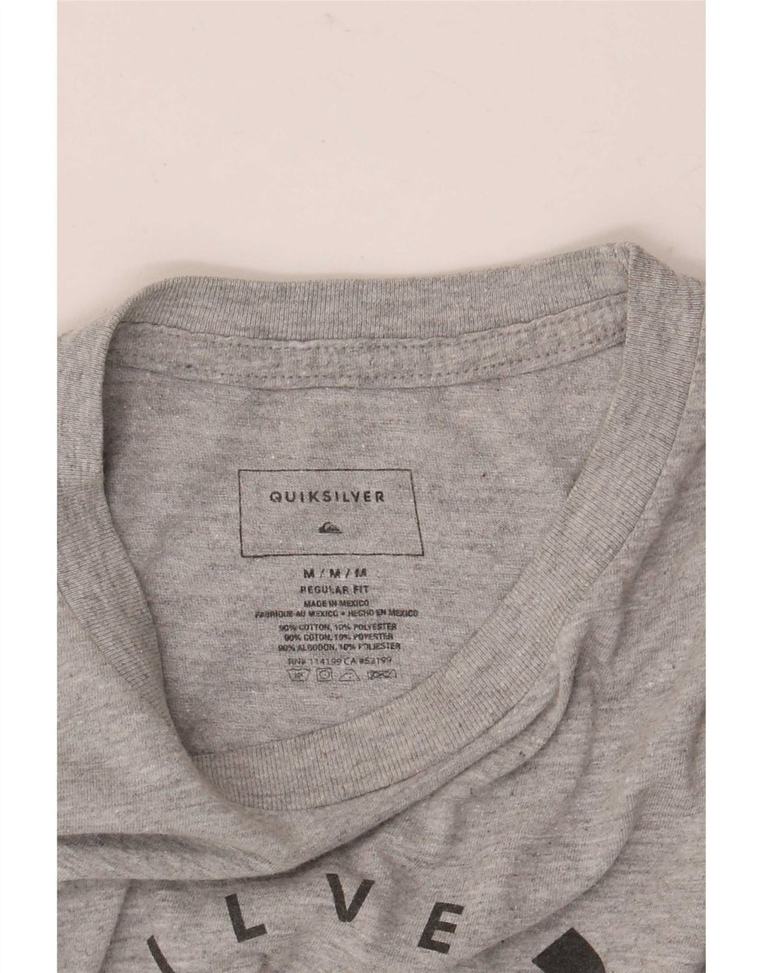 T-shirt grafica da uomo con vestibilità regolare Quiksilver Top in cotone mélange grigio medio