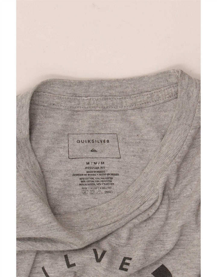 T-shirt grafica da uomo con vestibilità regolare Quiksilver Top in cotone mélange grigio medio