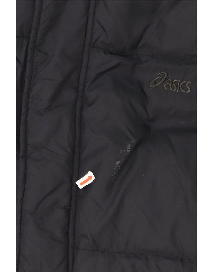 ASICS Mens Padded Jacket UK 38 Medium Black Nylon Vintage Asics and Second-Hand Asics from Messina Hembry 