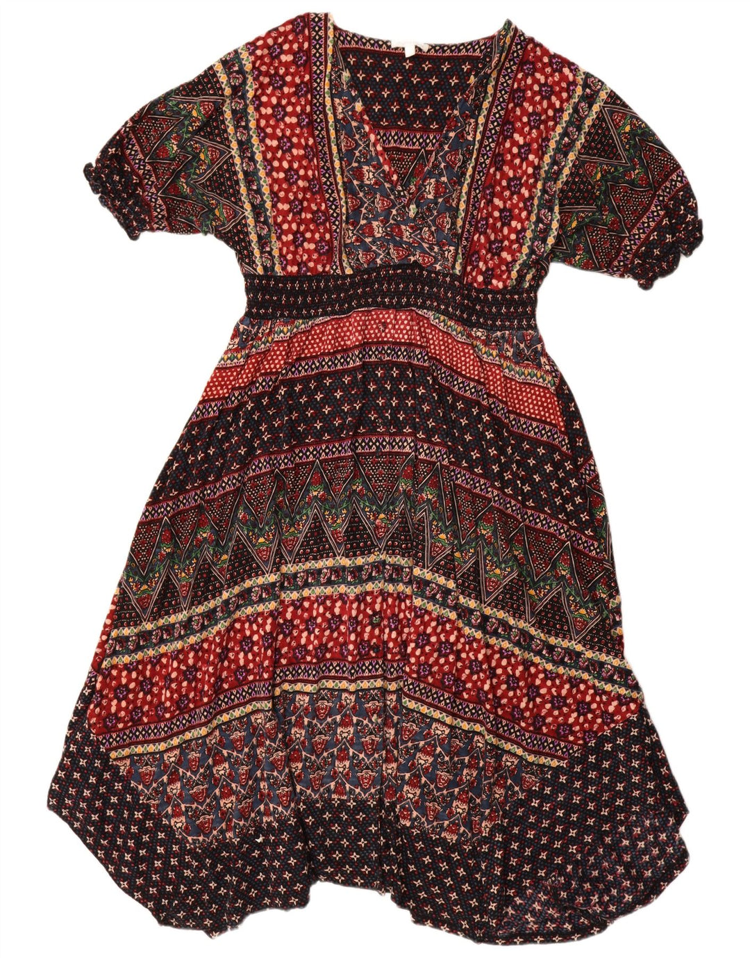 Abito asimmetrico da donna Monsoon UK 16 Grande cotone floreale multicolore