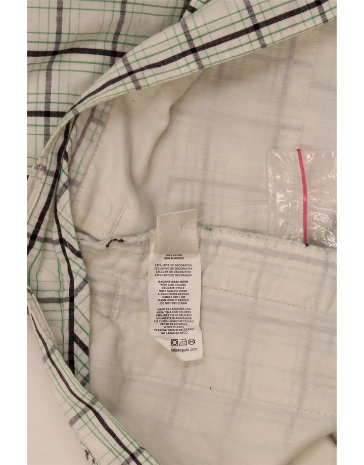 Pantaloncini chino da uomo PENGUIN W34 cotone a quadri bianchi grandi