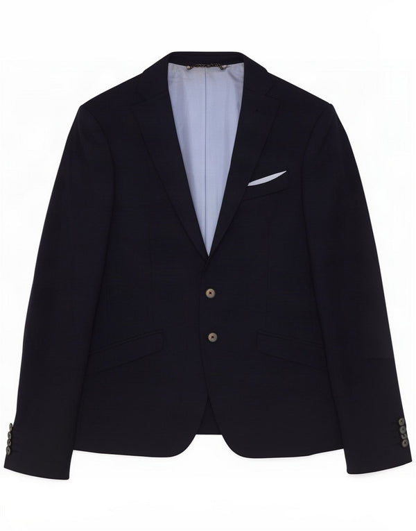 Zara Giacca blazer a 2 bottoni da uomo EU 44 XS Blu navy Lana