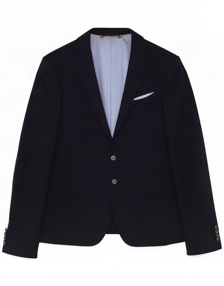 Zara Giacca blazer a 2 bottoni da uomo EU 44 XS Blu navy Lana