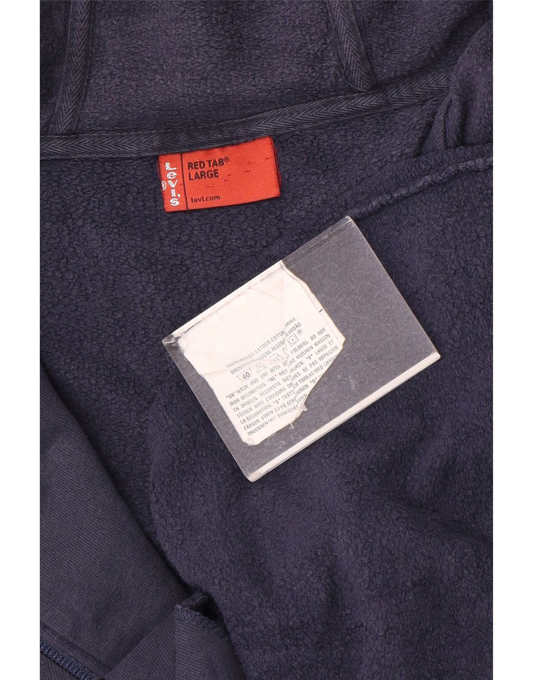 Maglione con cappuccio e zip da uomo Levi's grande in cotone blu navy