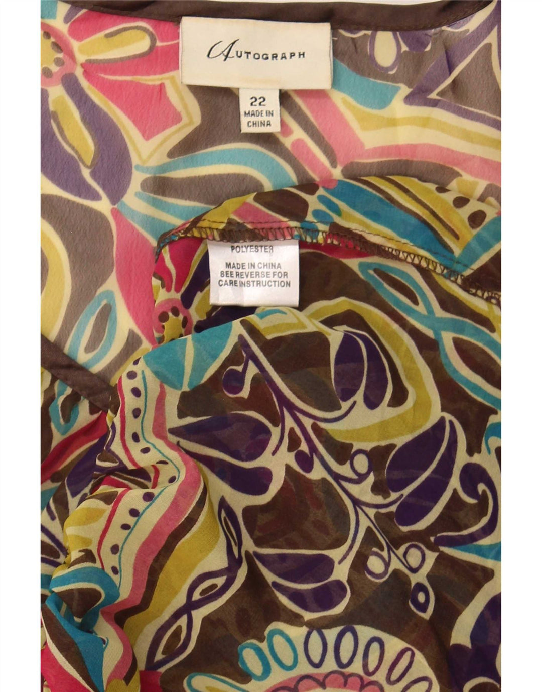 Top in camicetta trasparente da donna Marks & Spencer UK 22 3XL multicolore