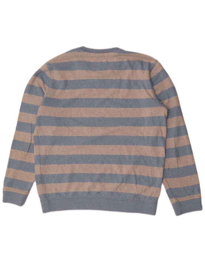 CREW CLOTHING Felpa da uomo Maglione grande in cotone a righe grigie