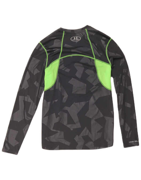 Under Armour Mens Heat Gear Top manica lunga piccolo poliestere geometrico grigio