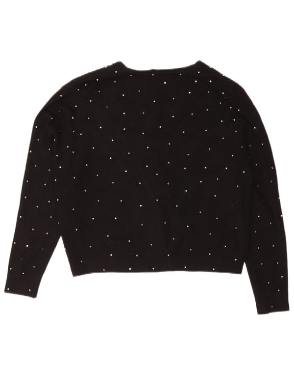 Maglione Bolero da donna Zara UK 12 viscosa maculata nera media