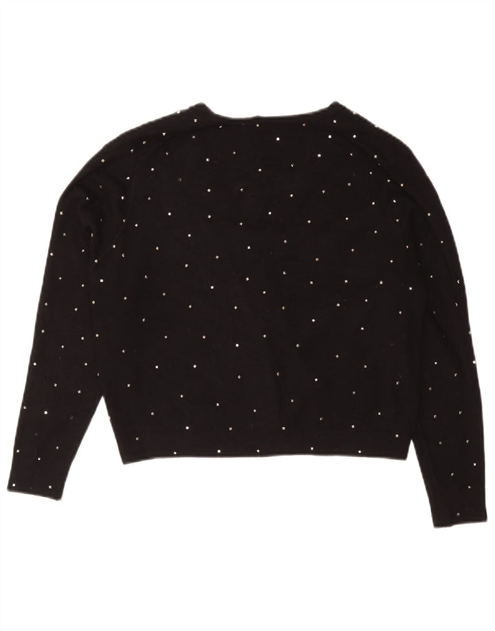 Maglione Bolero da donna Zara UK 12 viscosa maculata nera media