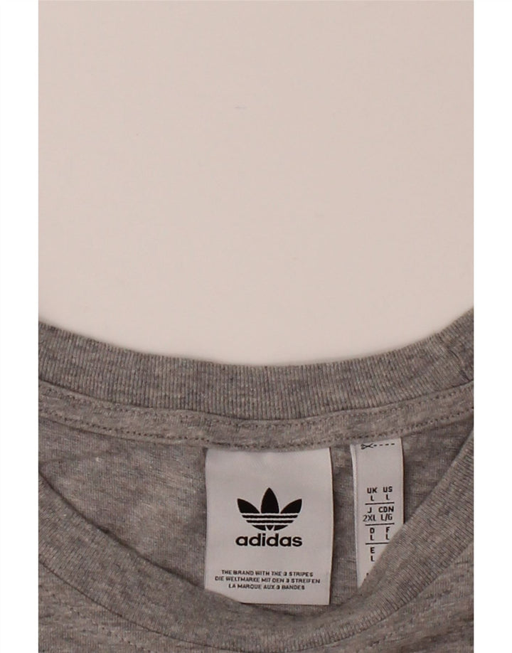 ADIDAS Mens T-Shirt Top Large Grey Cotton Vintage Adidas and Second-Hand Adidas from Messina Hembry 