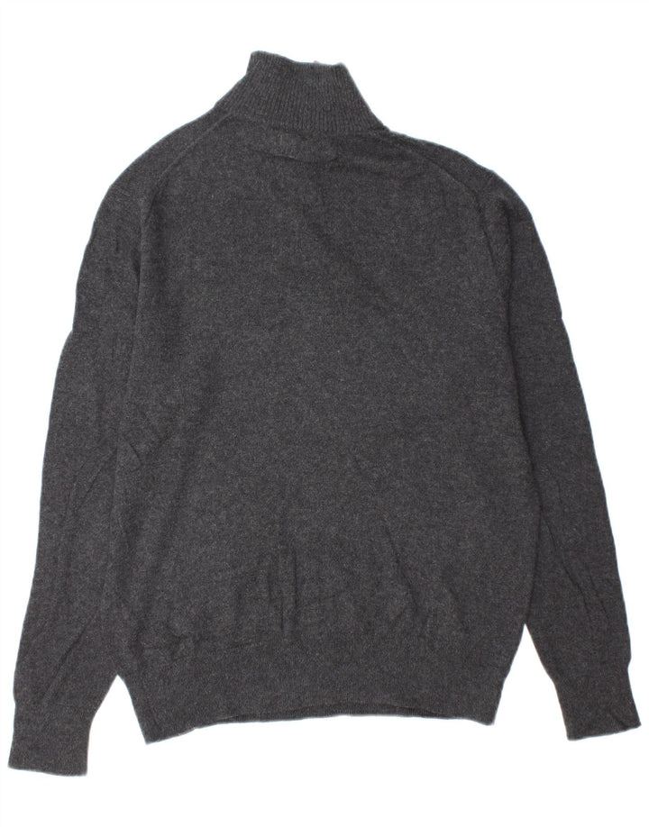 BONOBOS Maglione da uomo con zip e collo in cotone grigio medio
