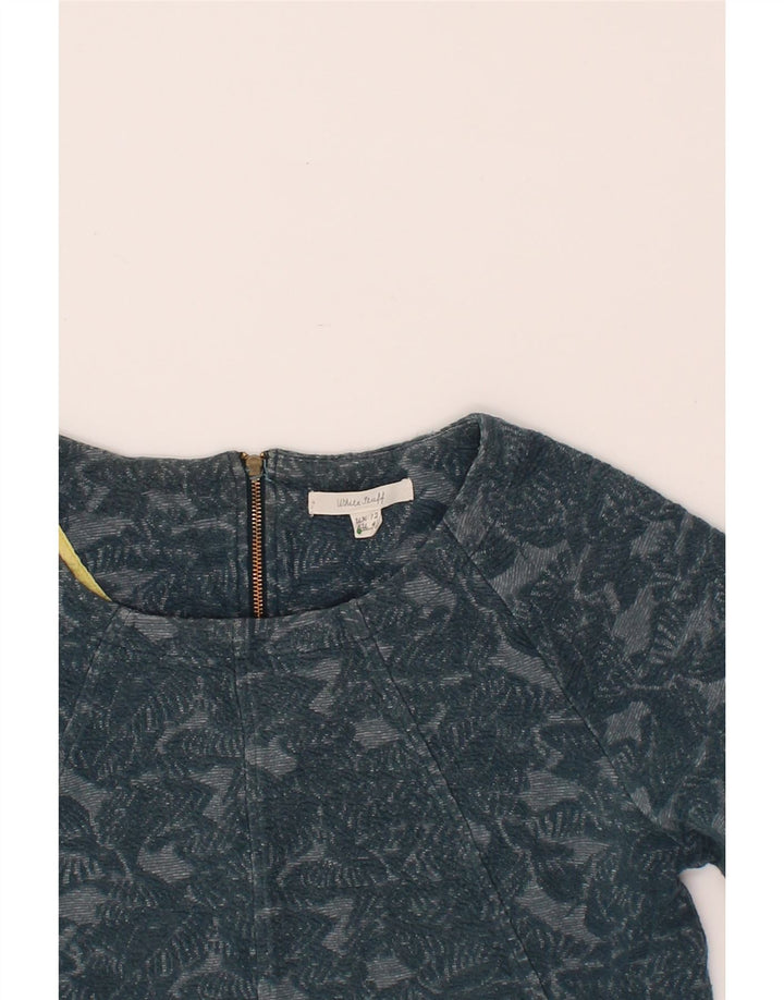 WHITE STUFF Womens 3/4 Sleeve Shift Dress UK 12 Medium Blue Cotton Vintage White Stuff and Second-Hand White Stuff from Messina Hembry 