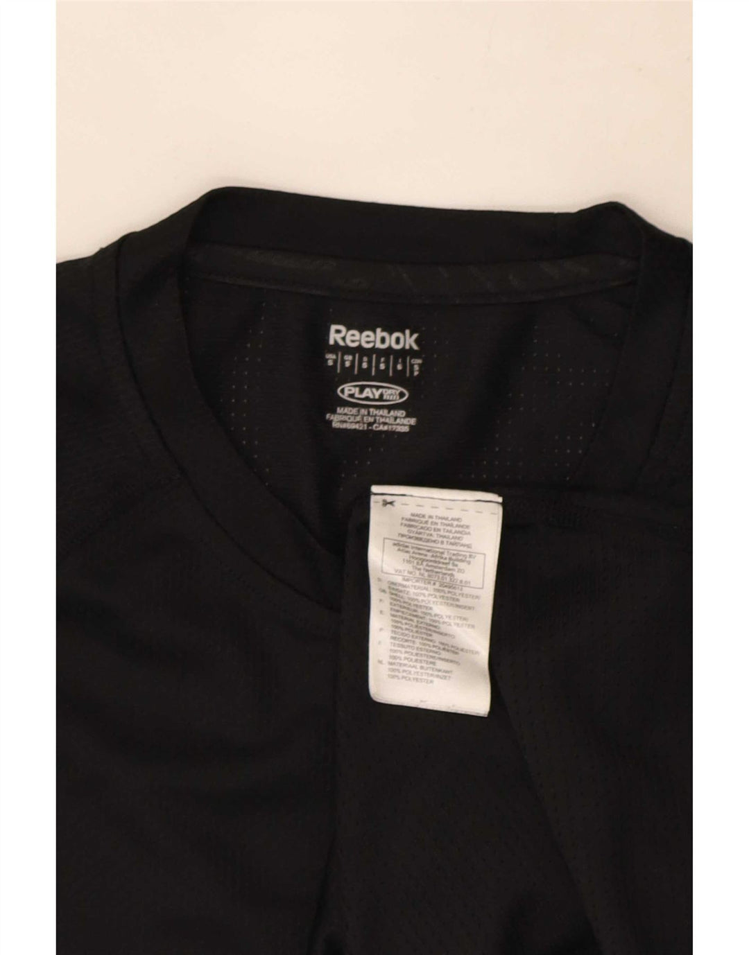 T-shirt Reebok da uomo Top Small nera in poliestere