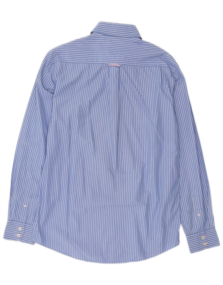 Crew Clothing Camicia da uomo in cotone gessato blu medio