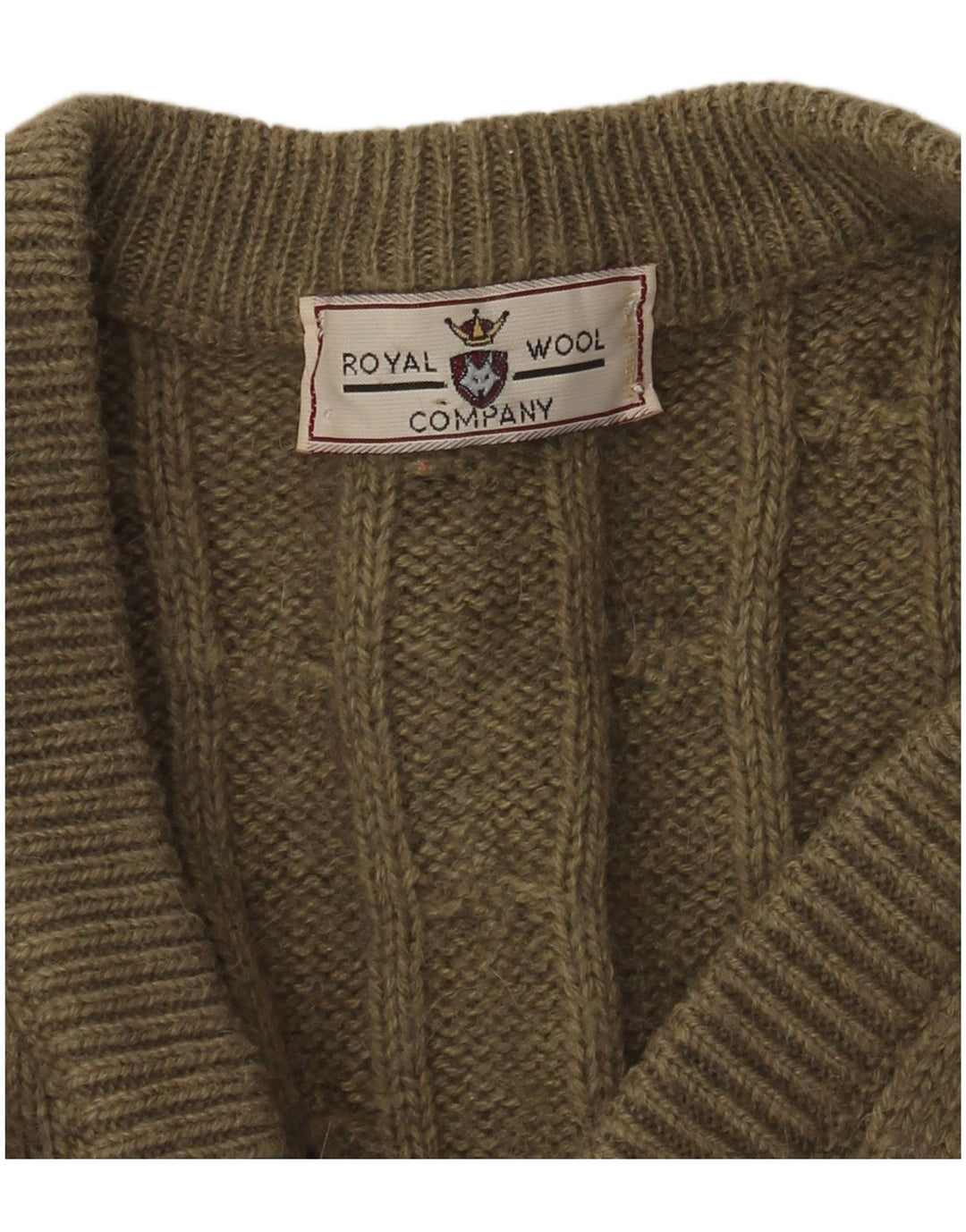 Maglione cardigan da uomo vintage grande color kaki