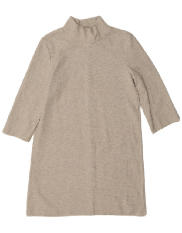 Abito maglione Zara da donna con maniche a 3/4 UK 14 Cotone grigio medio