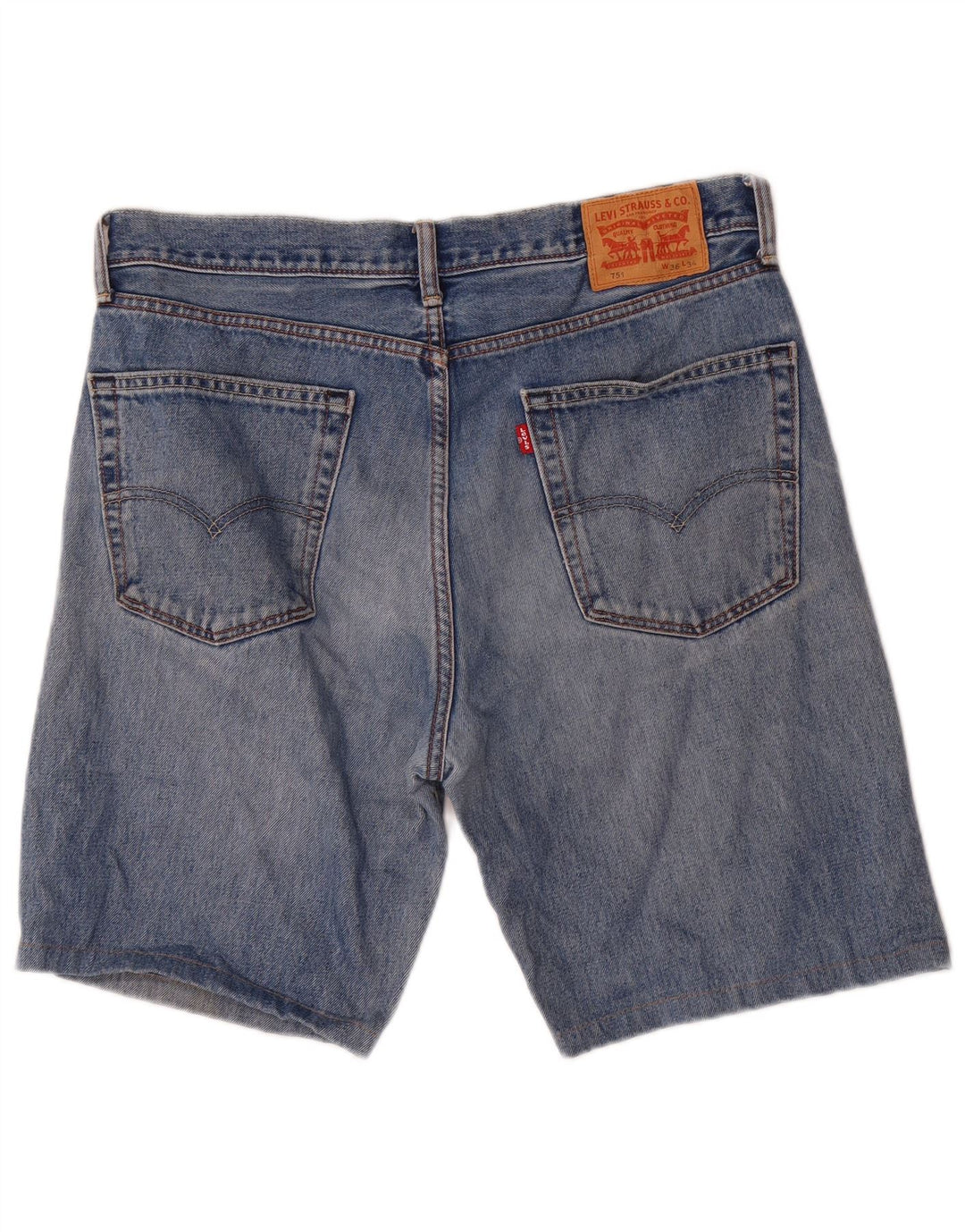 Levi's Uomo 751 Pantaloncini di jeans W36 Large Blu Cotone