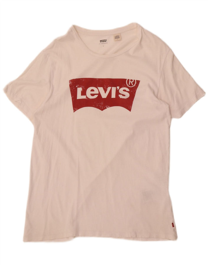 T-shirt grafica da uomo Levi's Top grande in cotone bianco
