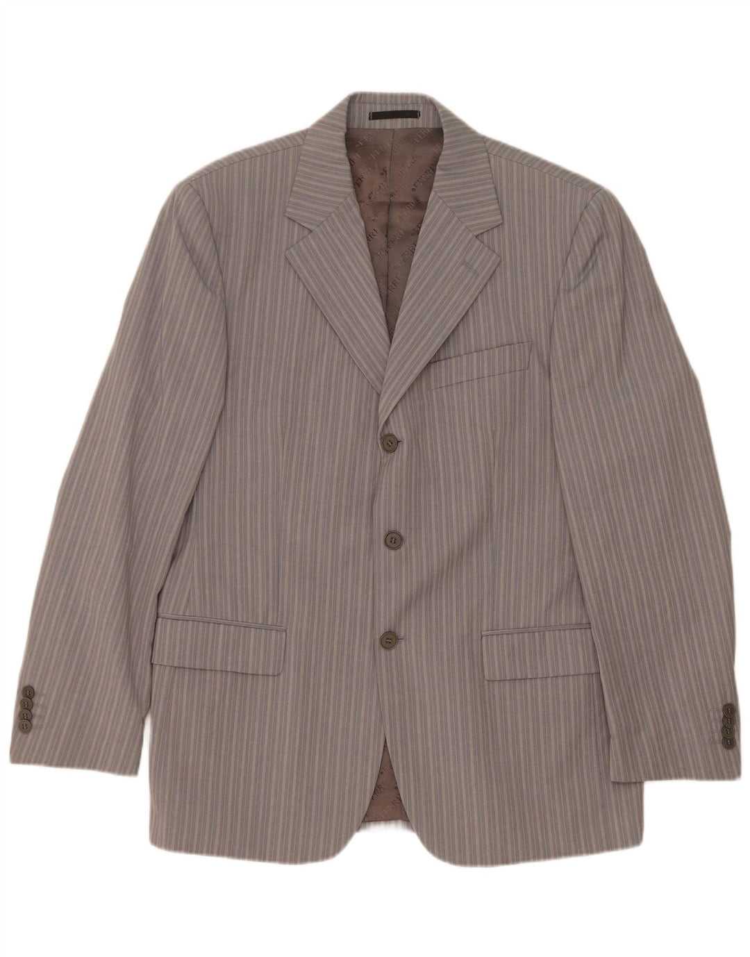 Abito da Uomo Ferre 3 Bottoni 2 Pezzi IT 50 Large W34 L33 Viscosa a Righe Grigie