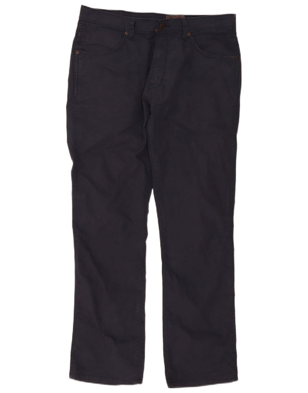 Pantaloni casual dritti elasticizzati Wrangler Arizona da uomo W36 L32 blu navy