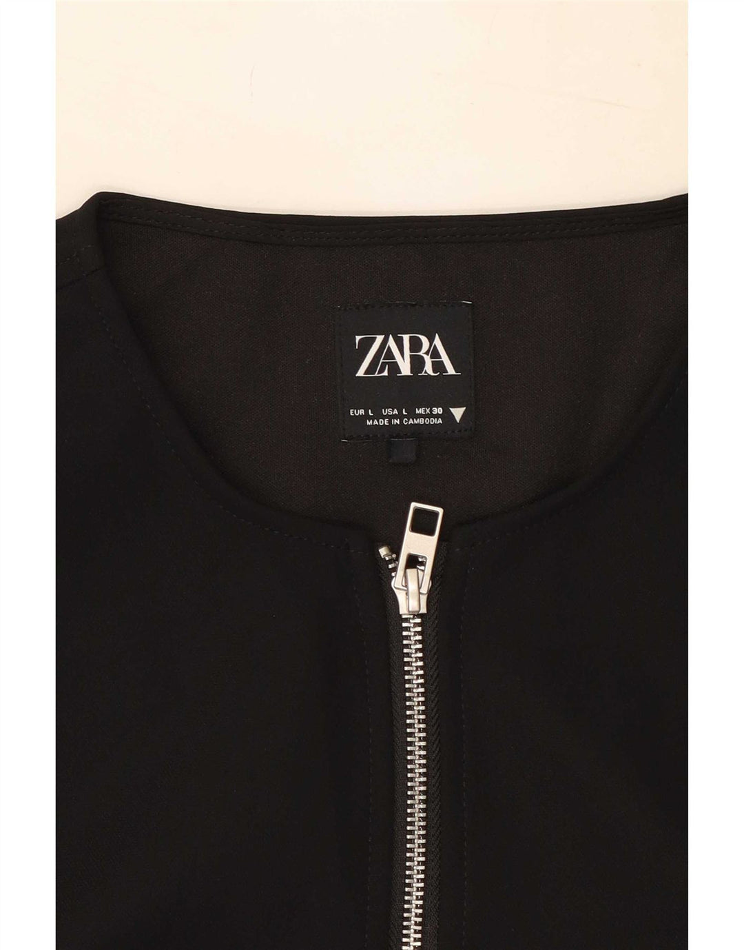 Gilet corto da donna Zara UK 16 grande poliestere nero