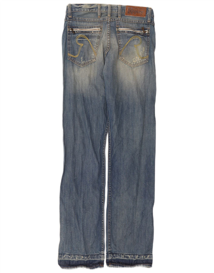 Jeans dritti invecchiati da uomo Replay W30 L34 cotone blu