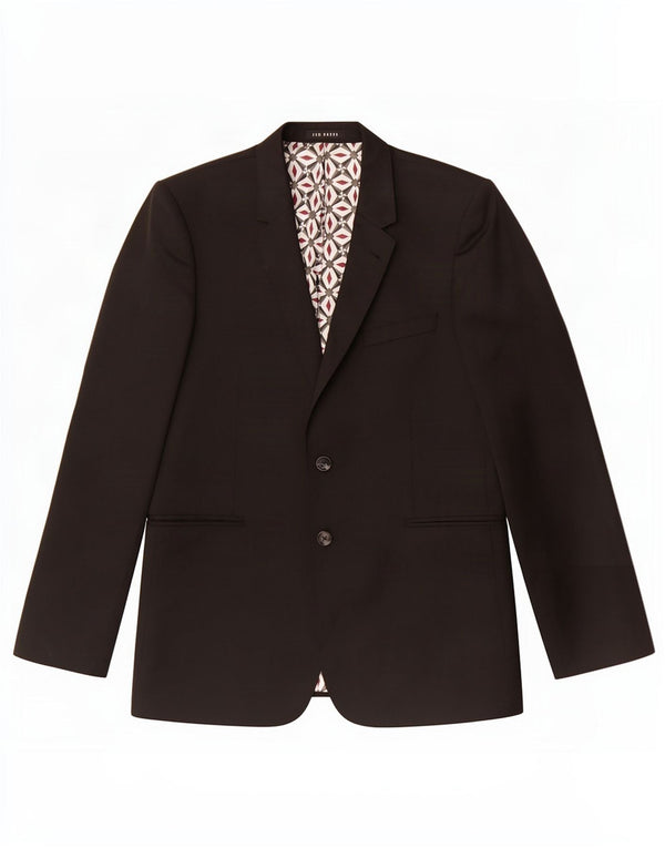 Giacca blazer da uomo a 2 bottoni Ted Baker UK 42 XL lana nera