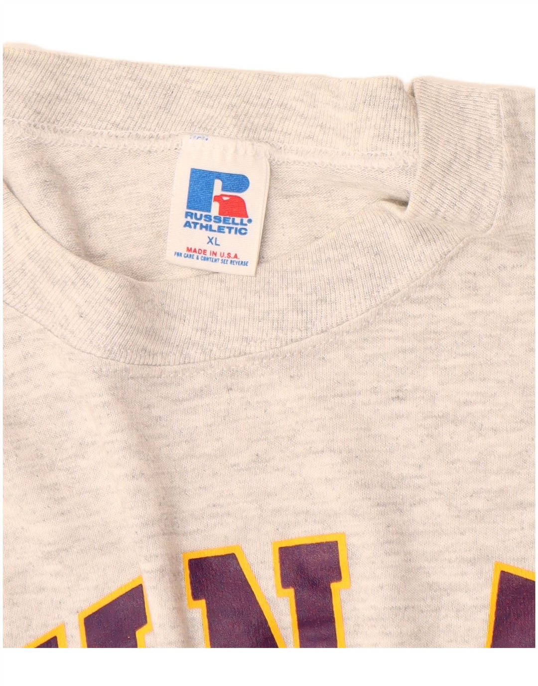 T-shirt grafica da uomo RUSSELL ATHLETIC XL in cotone grigio