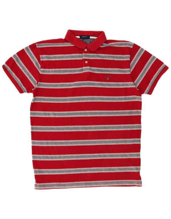 Polo da uomo Gant XL in cotone a righe rosse