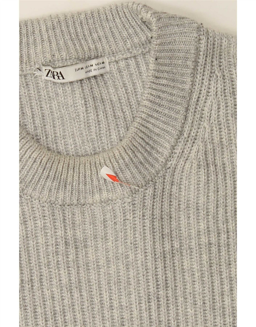 Maglione maglione girocollo da uomo Zara in poliestere grigio medio