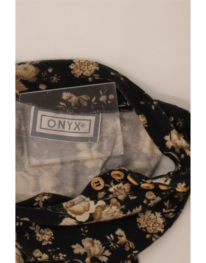 Body senza maniche da donna ONYX UK 8 piccolo nero floreale