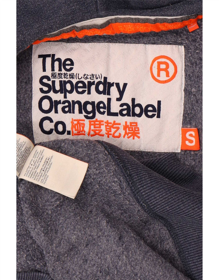 Maglione con cappuccio e zip da uomo Superdry piccolo in cotone blu