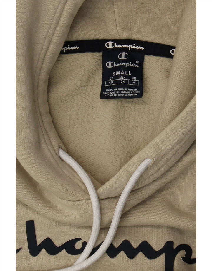 Felpa con cappuccio grafica da uomo Champion Small Beige