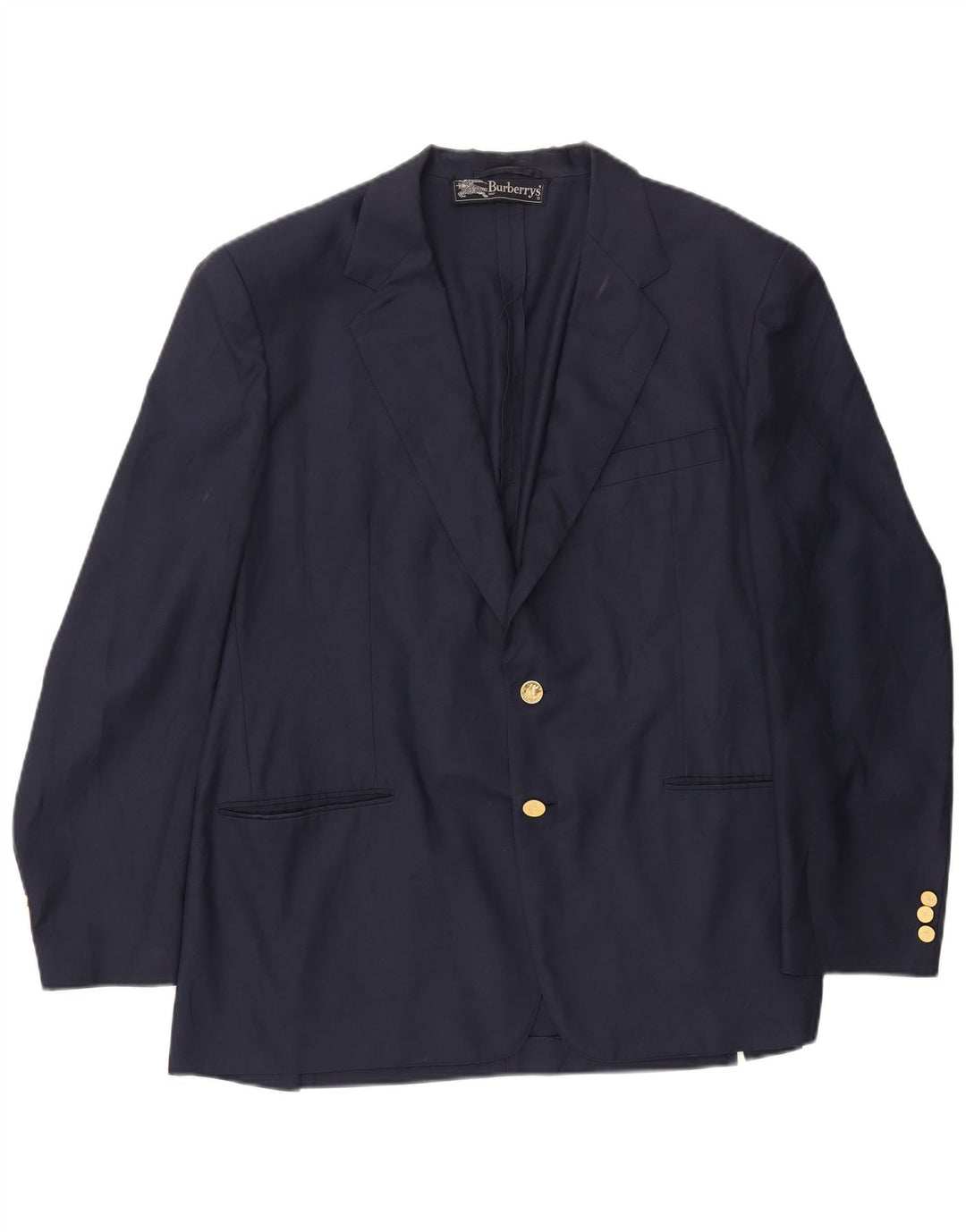 BURBERRYS Giacca blazer da uomo a 2 bottoni UK 56 XL poliestere blu navy