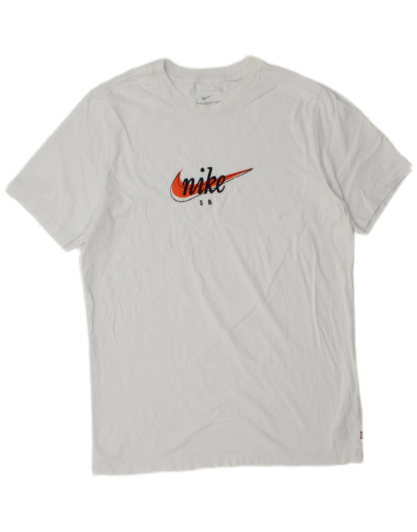 T-shirt grafica da uomo Nike Top in cotone bianco medio