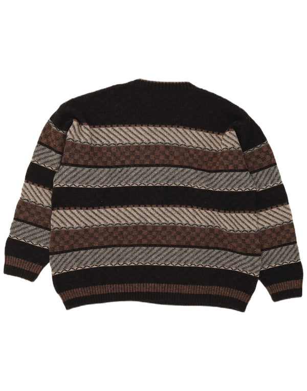 Maglione da uomo con scollo a V Demiro IT 54 XL Lana geometrica multicolore