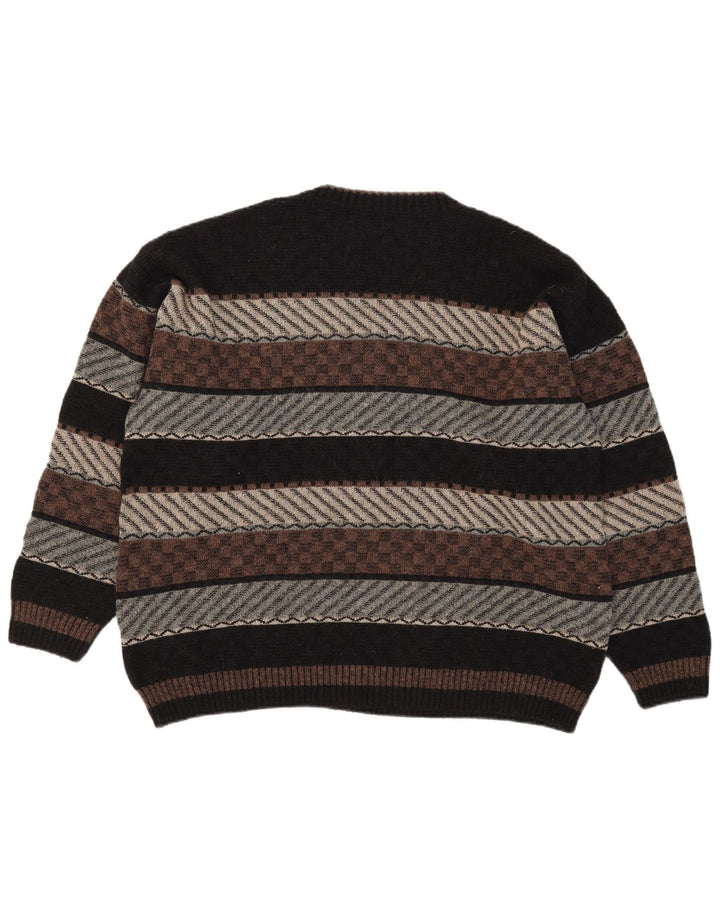 Maglione da uomo con scollo a V Demiro IT 54 XL Lana geometrica multicolore