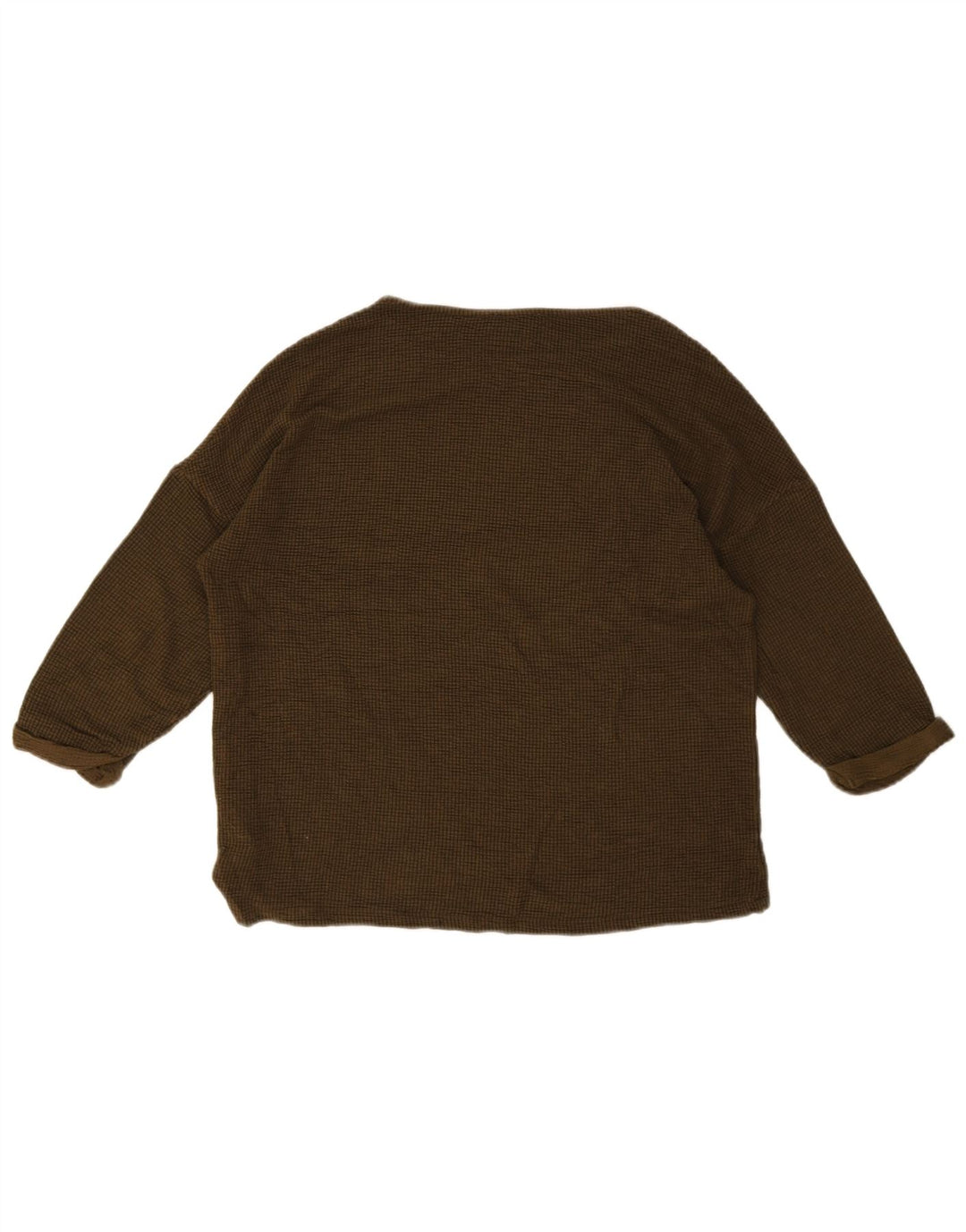Top Zara da donna oversize con maniche a 3/4 UK 10 piccolo in viscosa marrone
