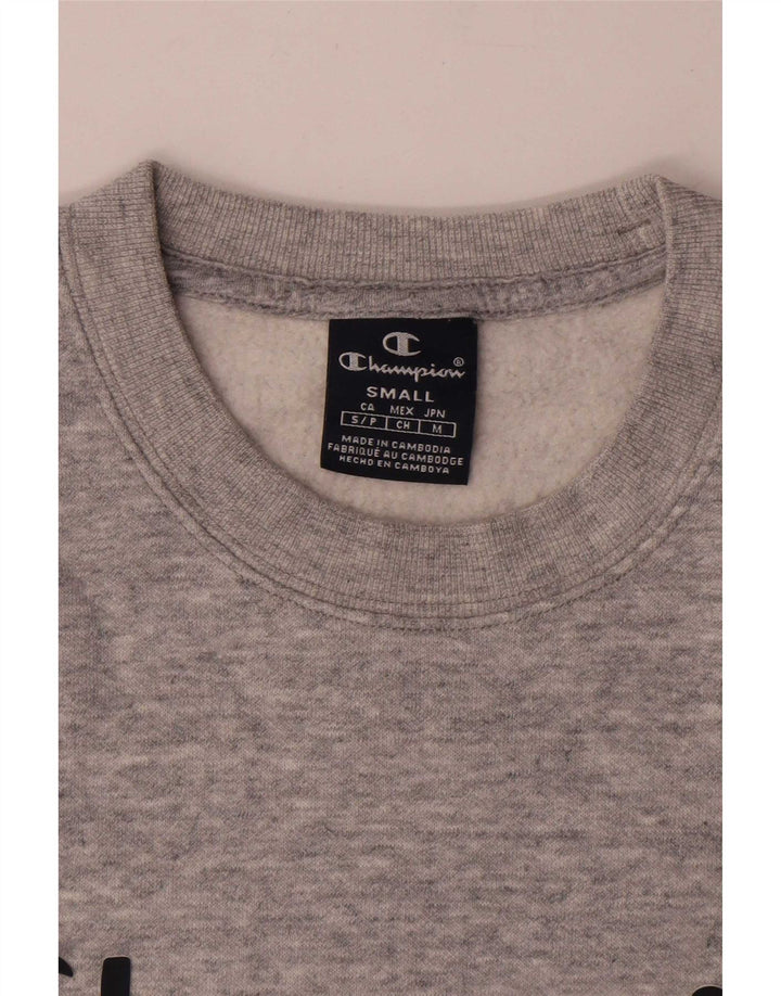 Felpa grafica da uomo Champion, maglione piccolo, cotone grigio