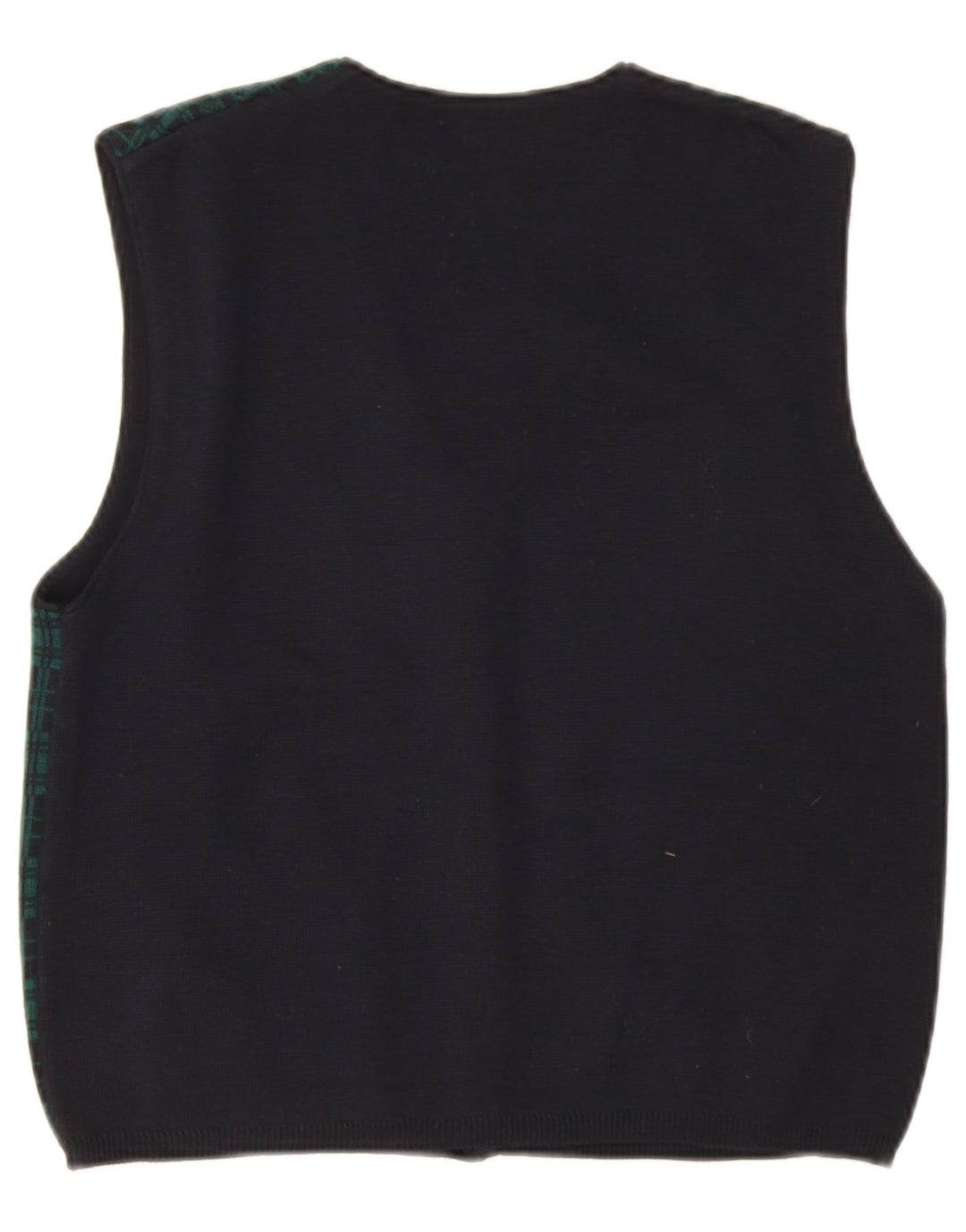 Maglione cardigan senza maniche da donna Il Granchio UK 14 verde medio a quadri