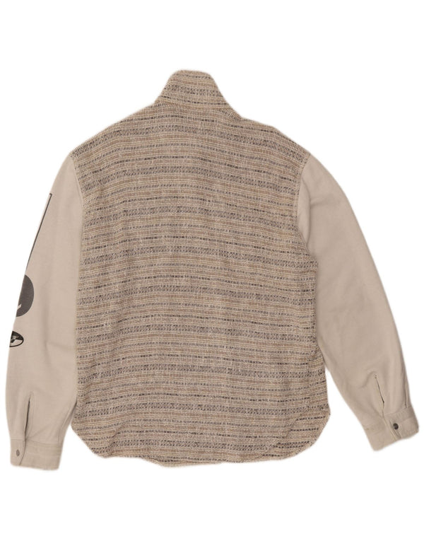 Giubbotto bomber grafico da uomo VINTAGE UK 44 2XL Lana a righe beige