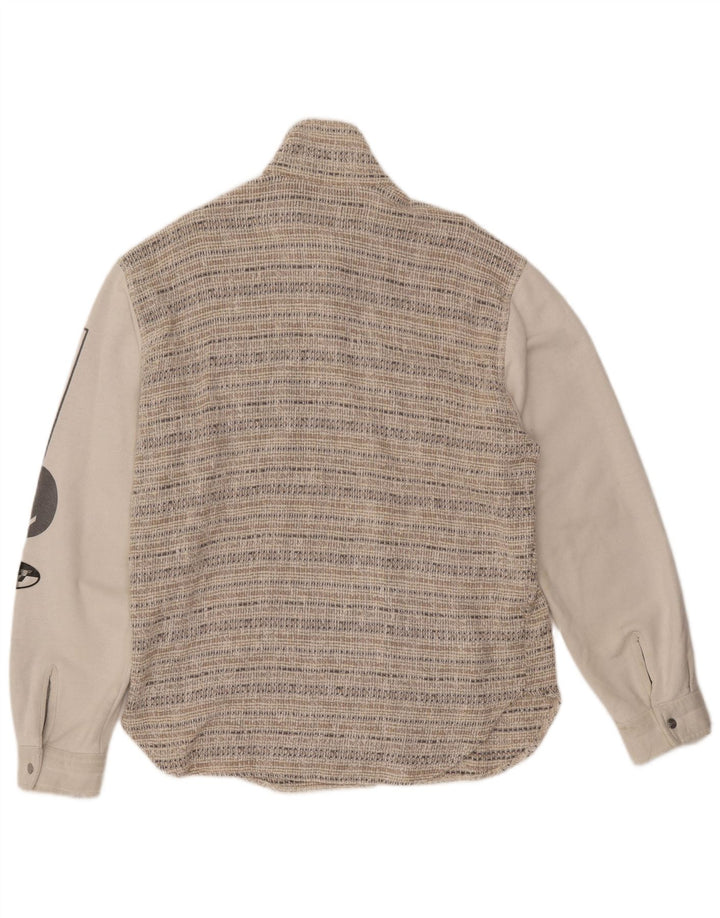 Giubbotto bomber grafico da uomo VINTAGE UK 44 2XL Lana a righe beige