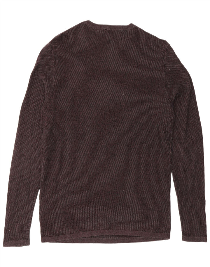 JACK & JONES Top da uomo a maniche lunghe piccolo in cotone bordeaux