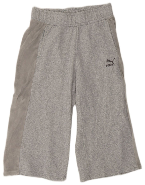 Puma Womens Capri Tracksuit Trousers UK 12 Medium Grey Colourblock Cotton