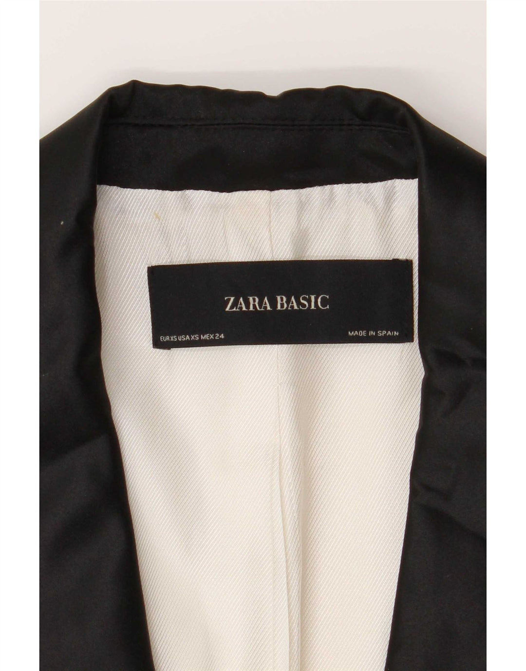 Giacca blazer a 2 bottoni da donna Zara UK 6 XS poliestere color block bianco