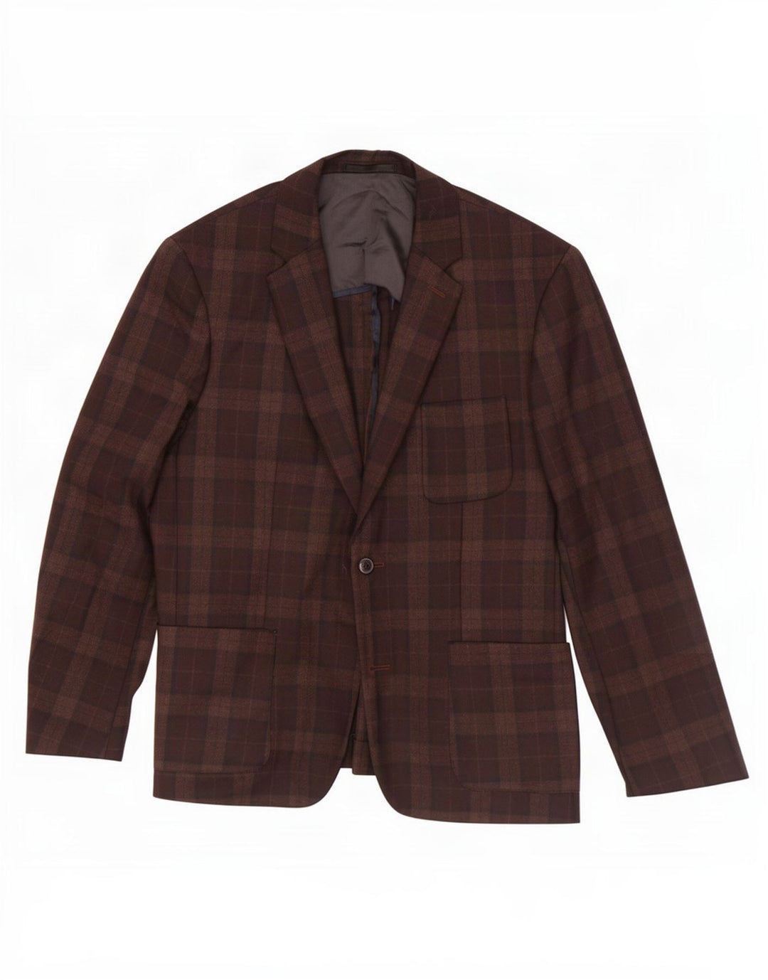 Giacca Blazer da Uomo a 1 Bottone Mauro Grifoni IT 50 Large in Lana Scozzese Marrone