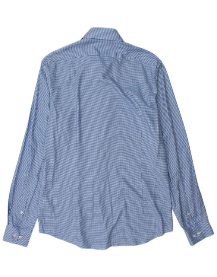Camicia slim fit da uomo Calvin Klein taglia 40 15 3/4 blu medio geometrico